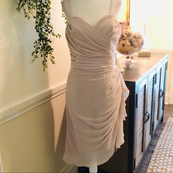 NWT! WATTERS FRENCH VANILLA CRINKLE CHIFFON DRESS - Picture 6 of 12